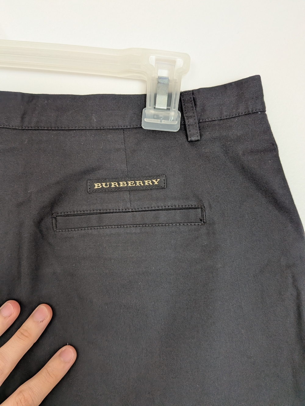Burberry Black Button Zip Logo Accent Women's Golf  Dress Pants Cotton Blend - Picture 7 of 14